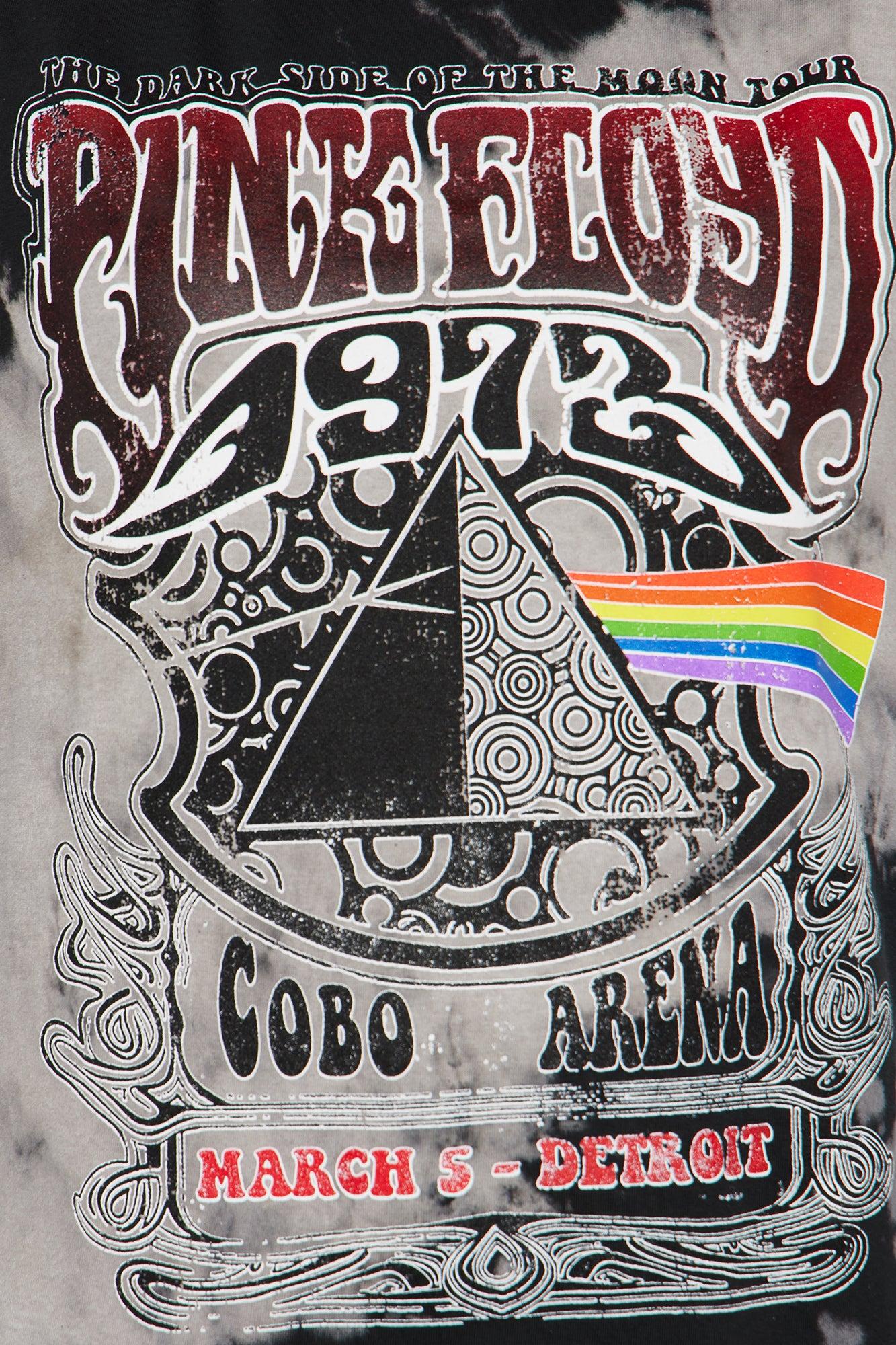 Pink Floyd Bleach Tie Dye Oversized Tee - Black Female Product Image