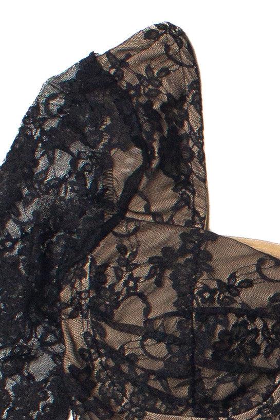 Lace Bustier Long Sleeve Top Product Image