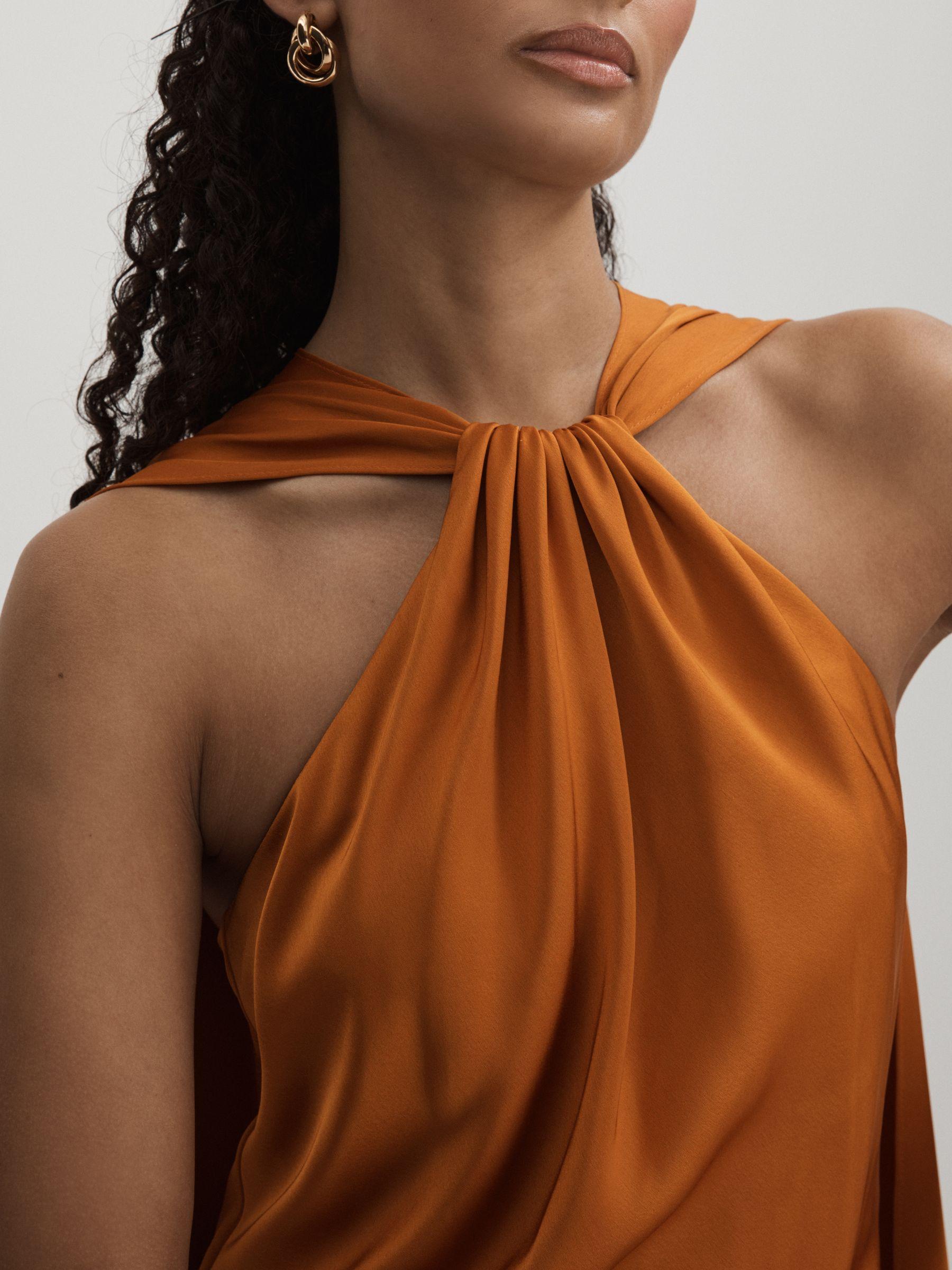 Halston Halter Cape Maxi Dress in Mustard Product Image