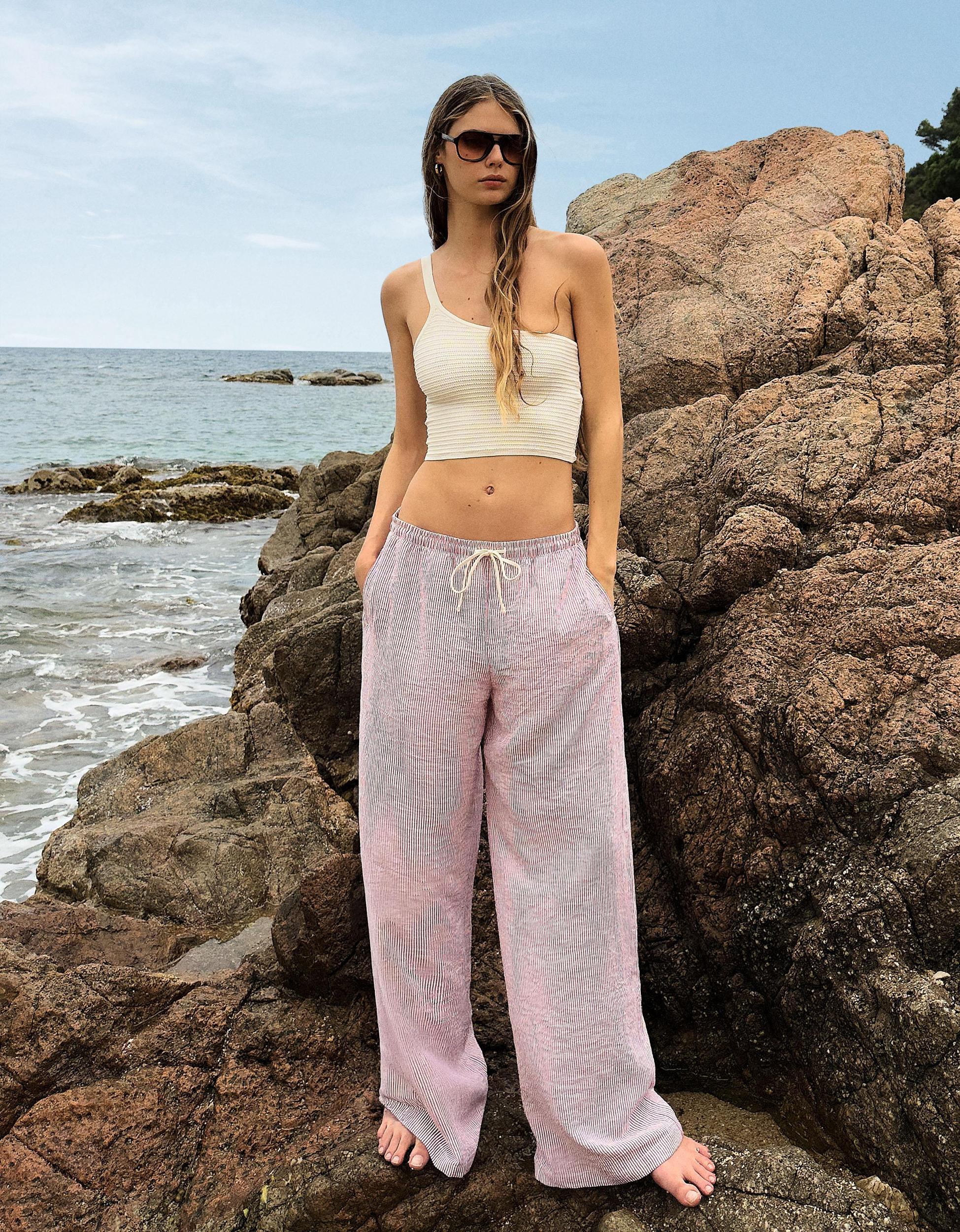 Striped rustic pants Product Image