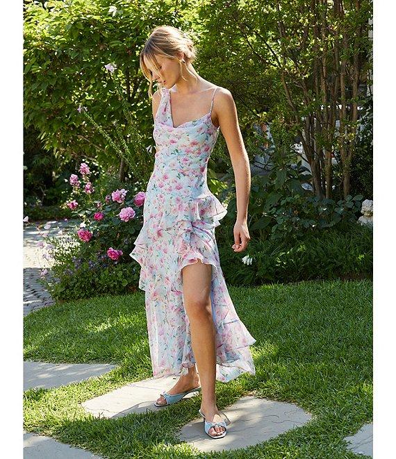 ASTR The Label Levina Floral Ruffle One Shoulder Maxi Dress Product Image