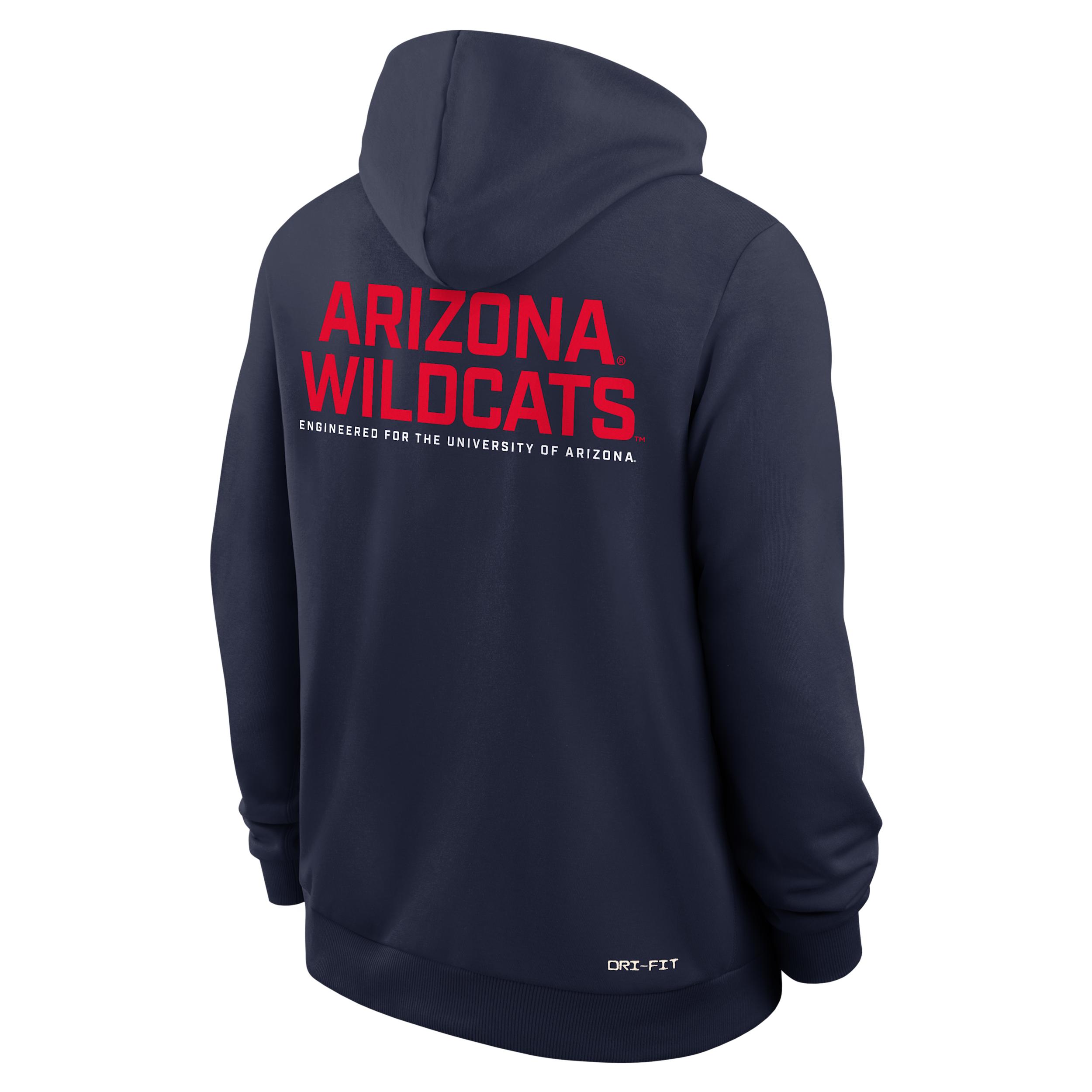 Arizona Sideline Nike Mens Dri-FIT College Full-Zip Hoodie | 03AV41SUAN-WZZ Product Image