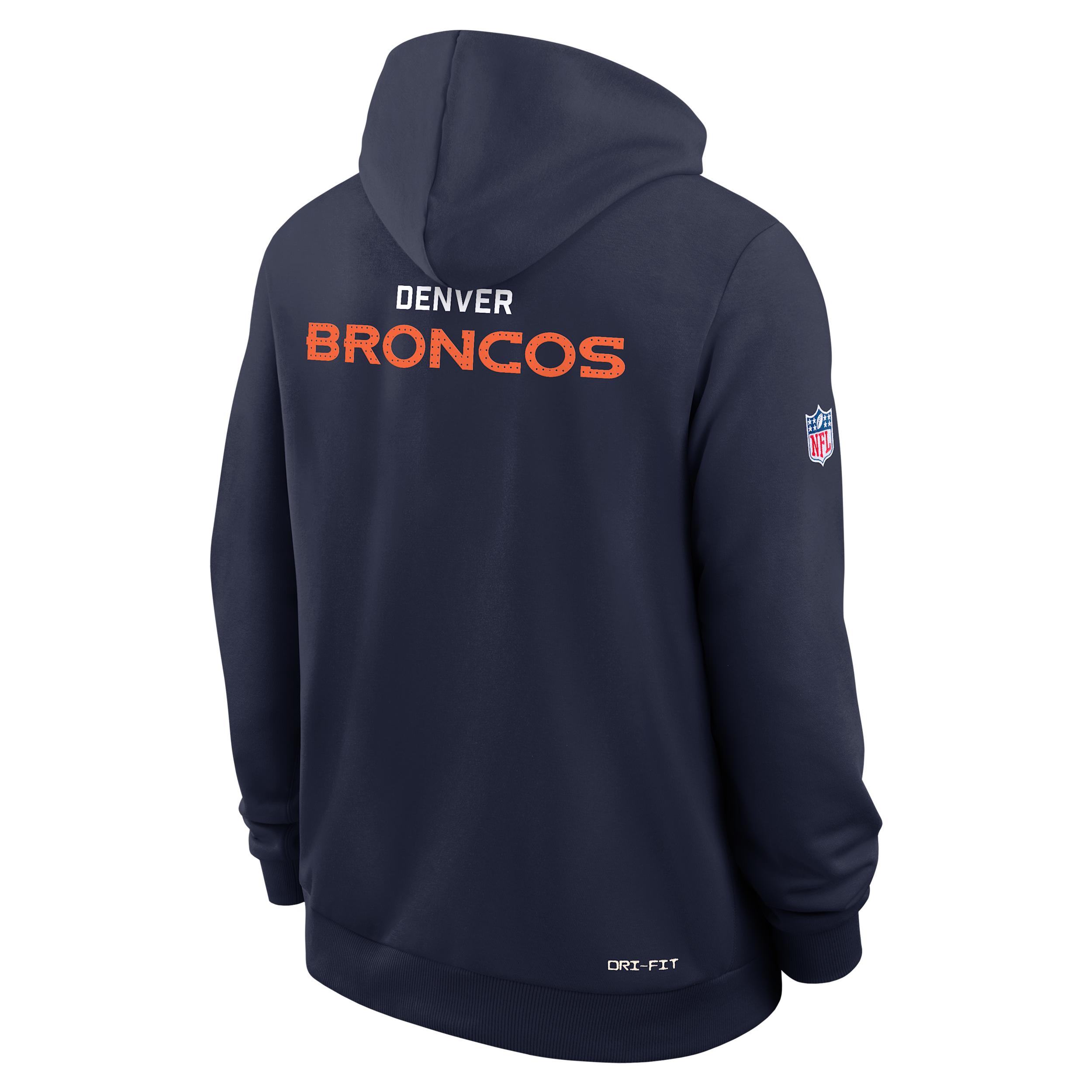 Denver Broncos Initial Home Sideline Nike Mens Dri-FIT NFL Pullover Hoodie | 03AZ41S8W-A0M Product Image