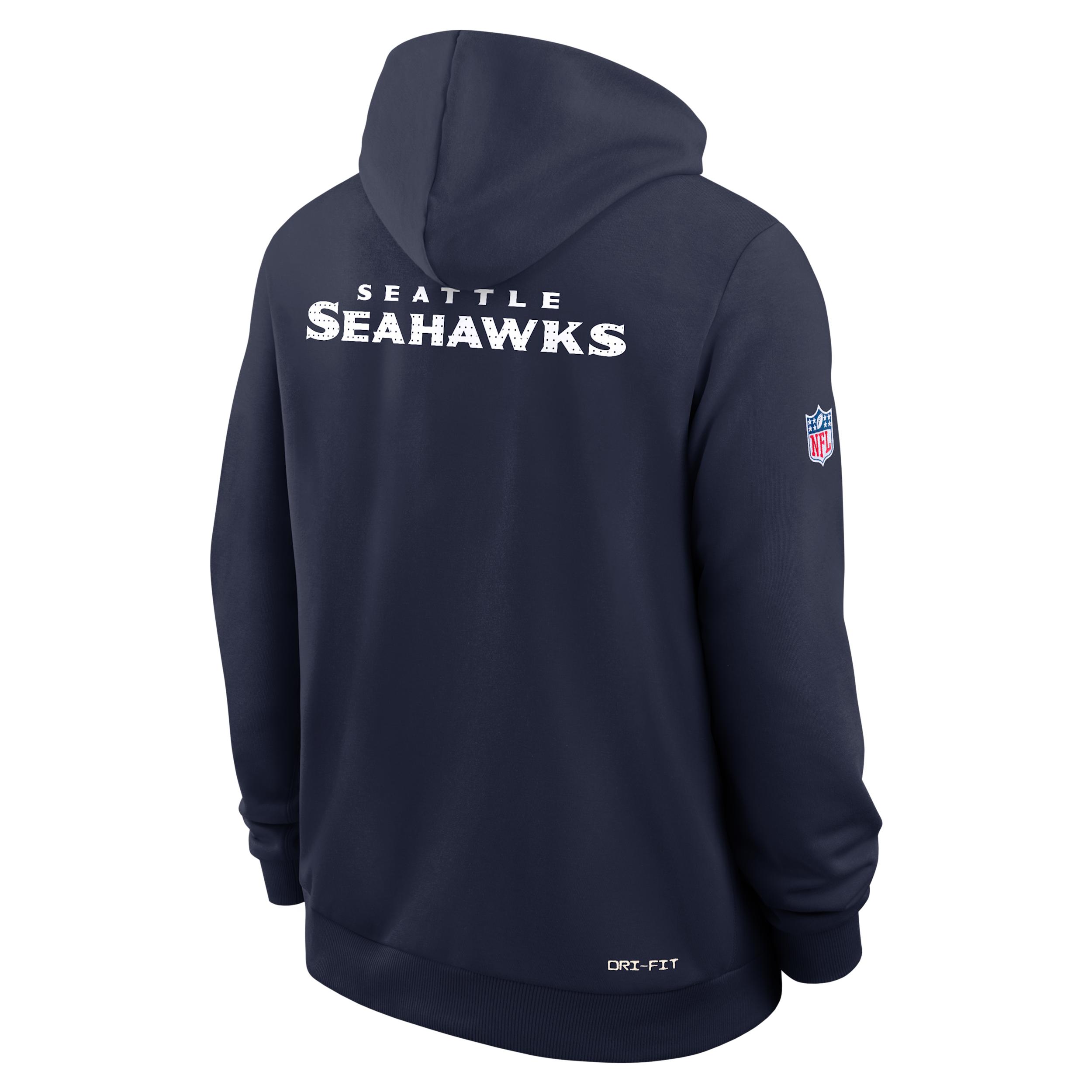 Seattle Seahawks Initial Home Sideline Nike Mens Dri-FIT NFL Pullover Hoodie | 03AZ3HN78-A0M Product Image