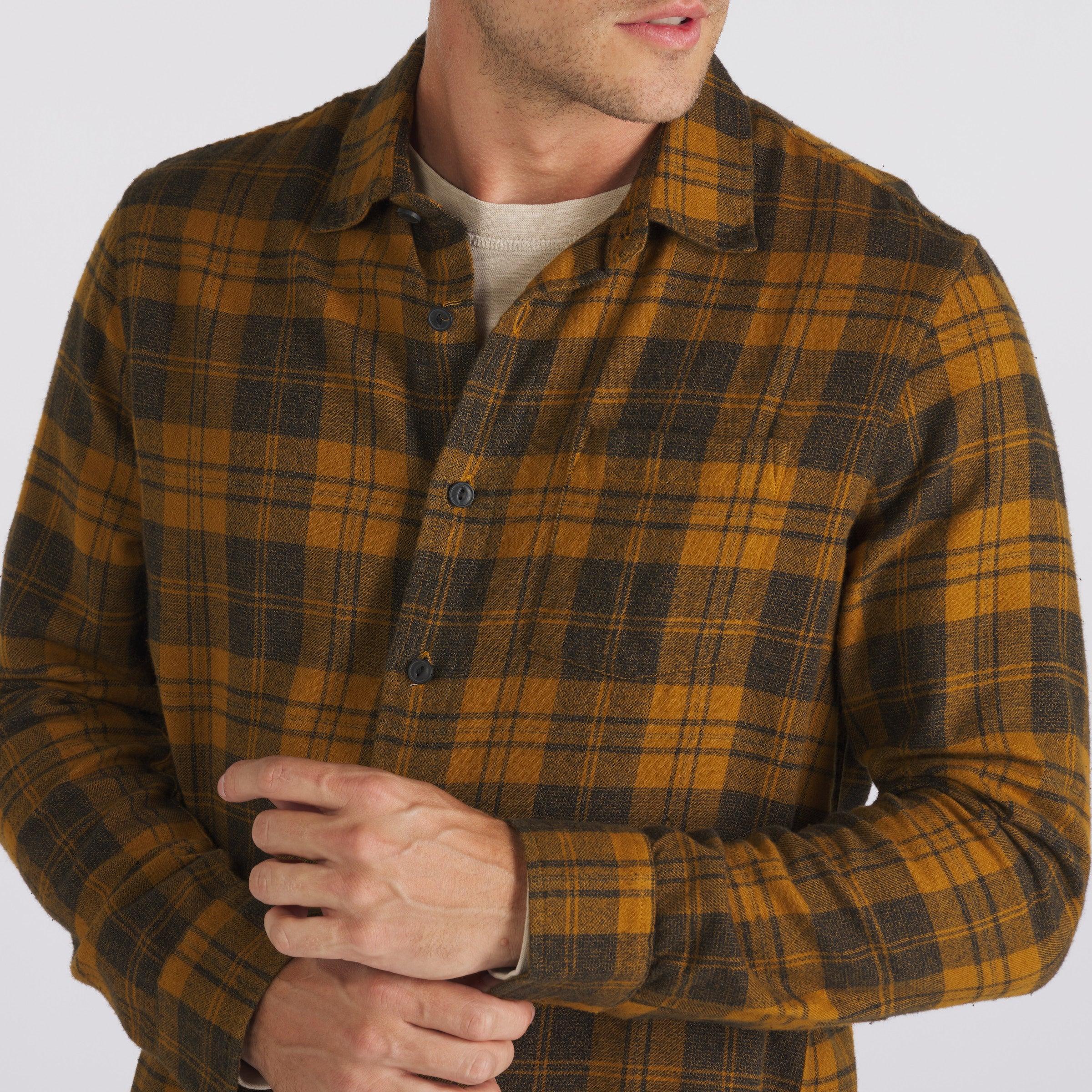 Lightweight Grindle Twill Shirt - Mustard Navy (Final Sale)* Product Image