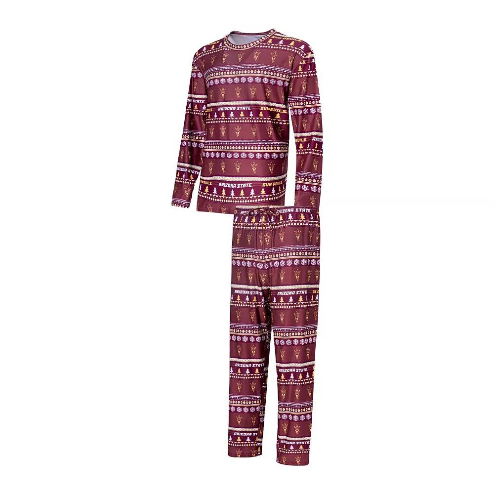 Men's Concepts Sport Maroon Arizona State Sun Devils Swivel Long Sleeve T-Shirt & Pants Sleep Set,  Product Image