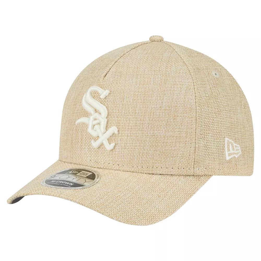 Men's New Era Beige Chicago White Sox Cotton Weave M-Crown A-Frame 9FORTY Adjustable Hat, Team Product Image