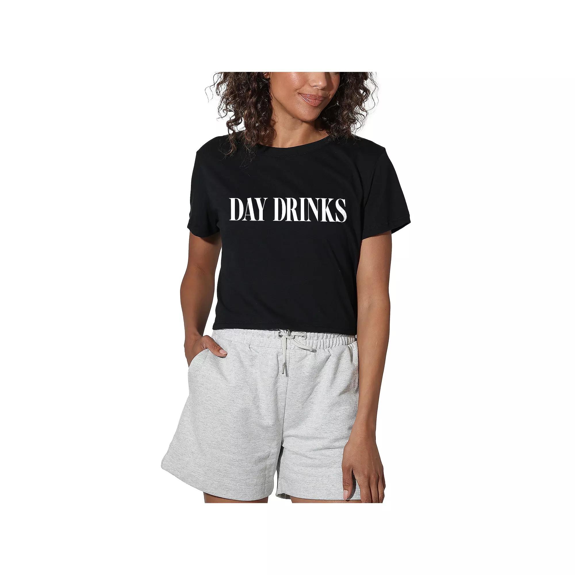 Women's Suburban Riot Day Drinks Crop Tee, Girl's,  Product Image