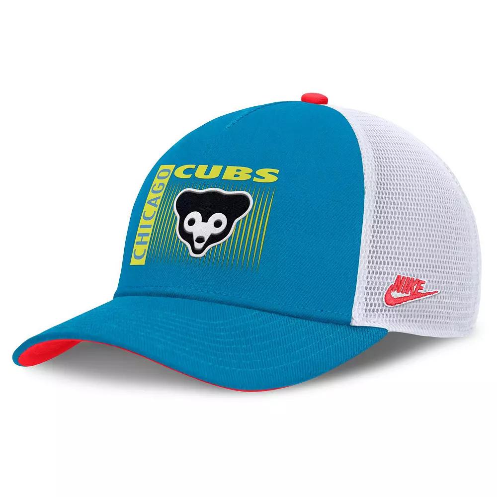 Chicago Cubs Neon 90s Rise Nike Mens Dri-FIT MLB Trucker Adjustable Hat | NB520GMTC78-53M Product Image
