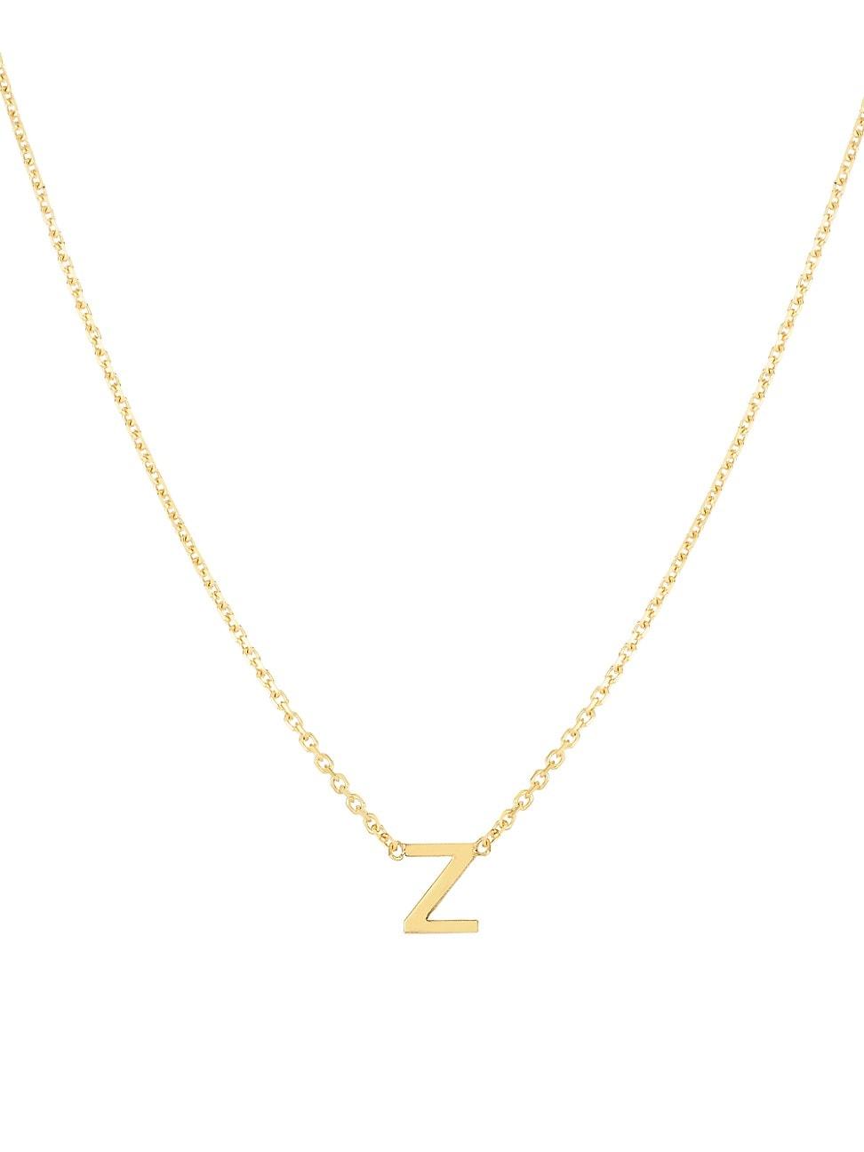Womens 14K Yellow Gold Initial Pendant Necklace Product Image