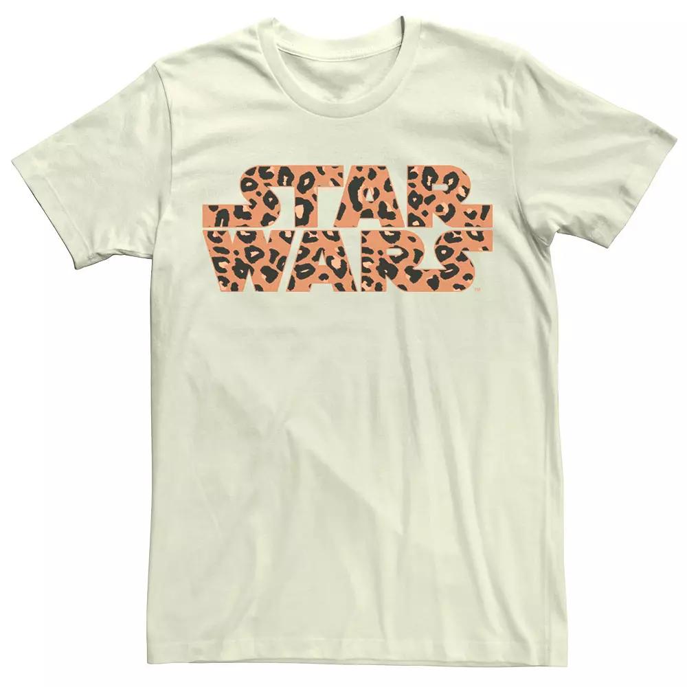 Men's Star Wars Basic Logo Cheetah Print Fill Tee, Size: Medium, Natural Product Image