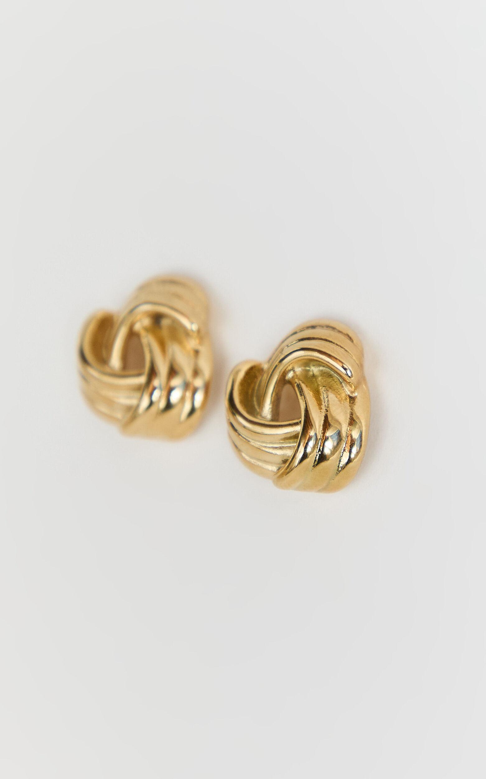 Samantha Earrings - Knot Stud Earrings in Gold Product Image