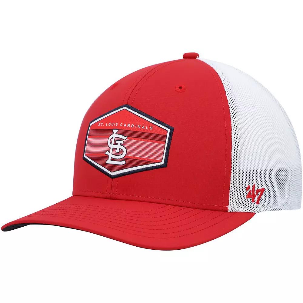 Men's '47 Red/White St. Louis Cardinals Burgess Trucker Snapback Hat Product Image