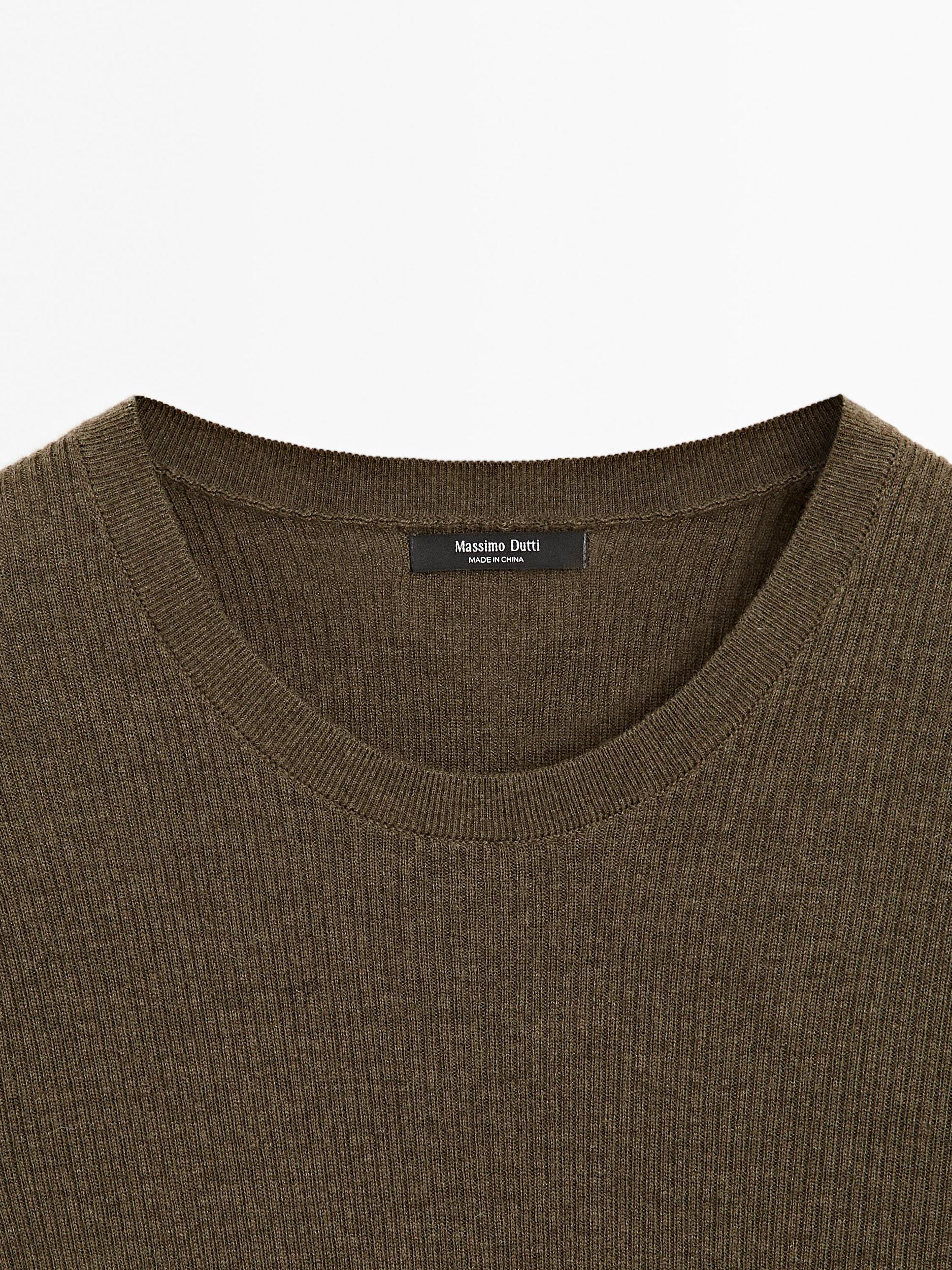 Ribbed knit wool blend sweater Product Image