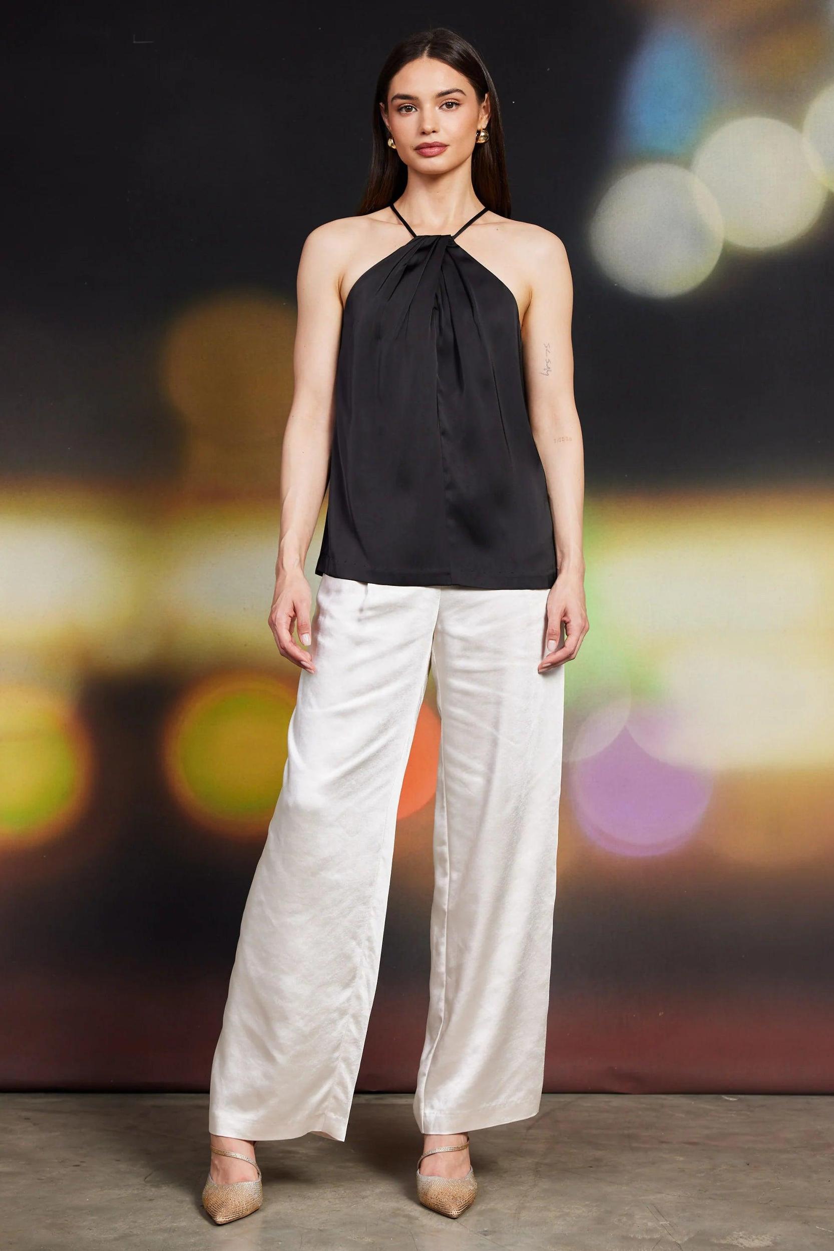 Pleated Front Halter Top Product Image