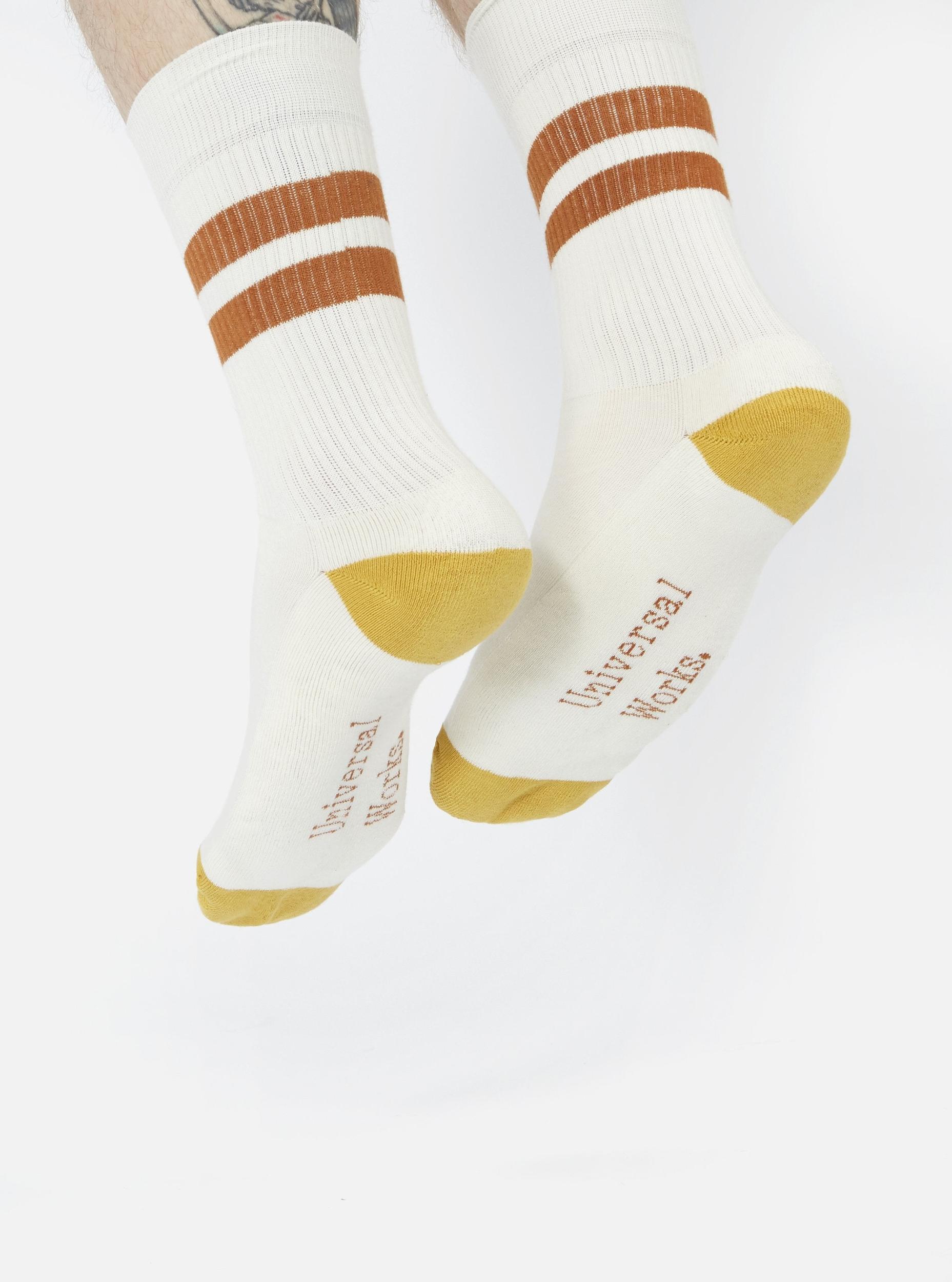 Ecru/Orange Cotton Rib Sport Sock Product Image