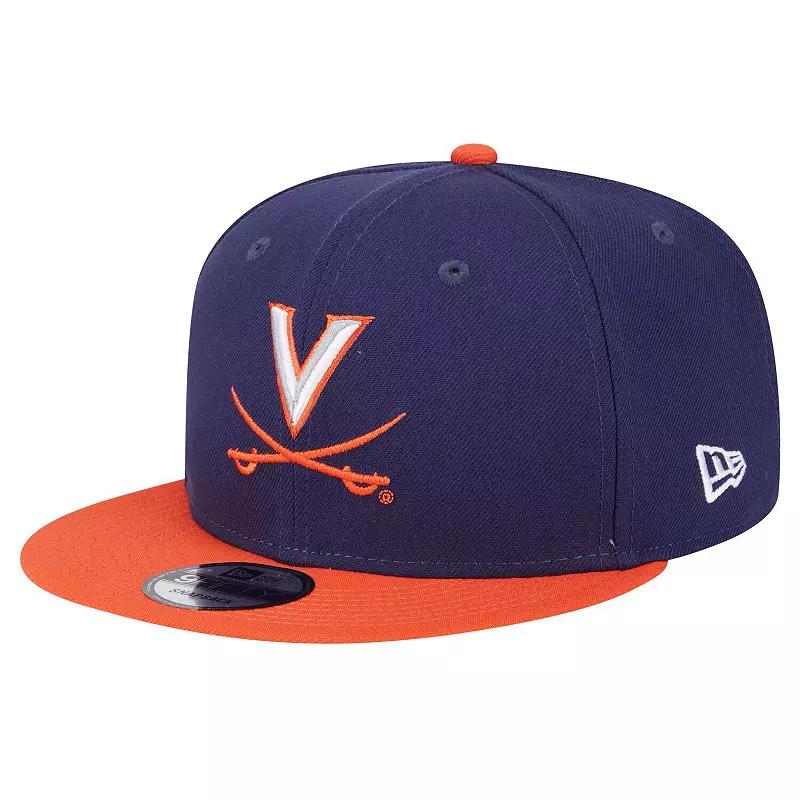 Men's New Era Navy/Orange Virginia Cavaliers Two-Tone 9FIFTY Snapback Hat, Blue Product Image