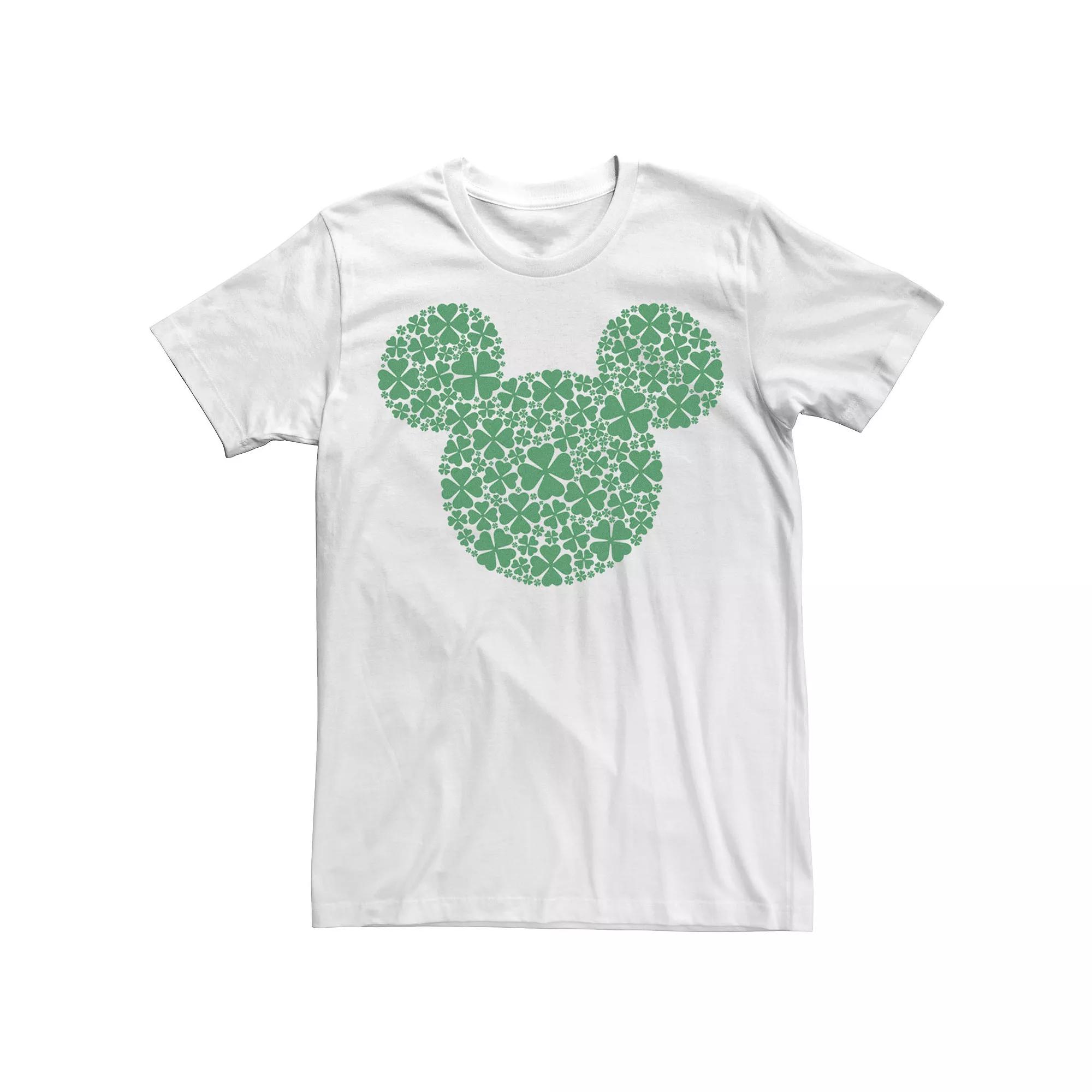Disney's Mickey Mouse Big & Tall St. Patrick's Day Clovers Tee, Men's, Size: 4XL Tall, White Product Image