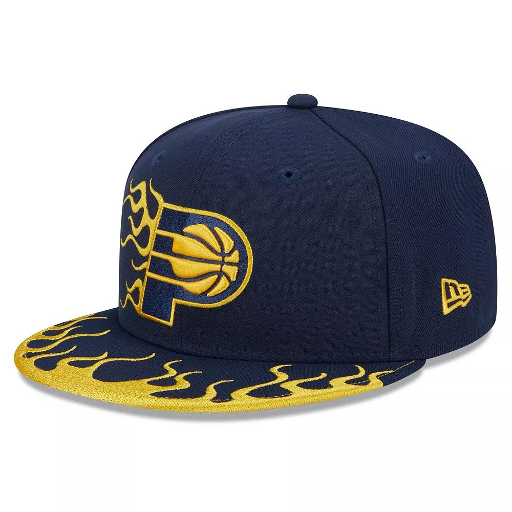 Men's New Era Navy Indiana Pacers  Rally Drive Flames 9FIFTY Snapback Hat, Blue Product Image