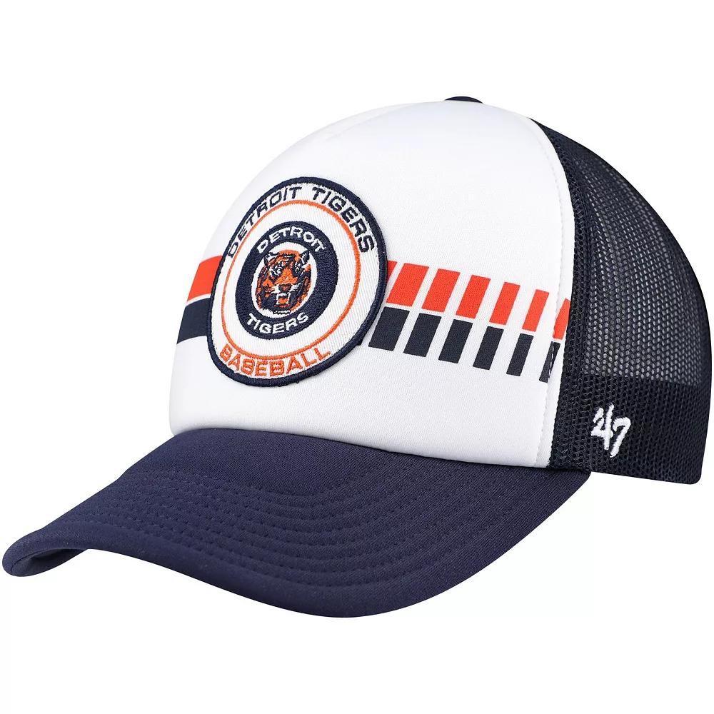 Men's '47 White/Navy Detroit Tigers Cooperstown Collection Wax Pack Express Trucker Adjustable Hat, Blue Product Image