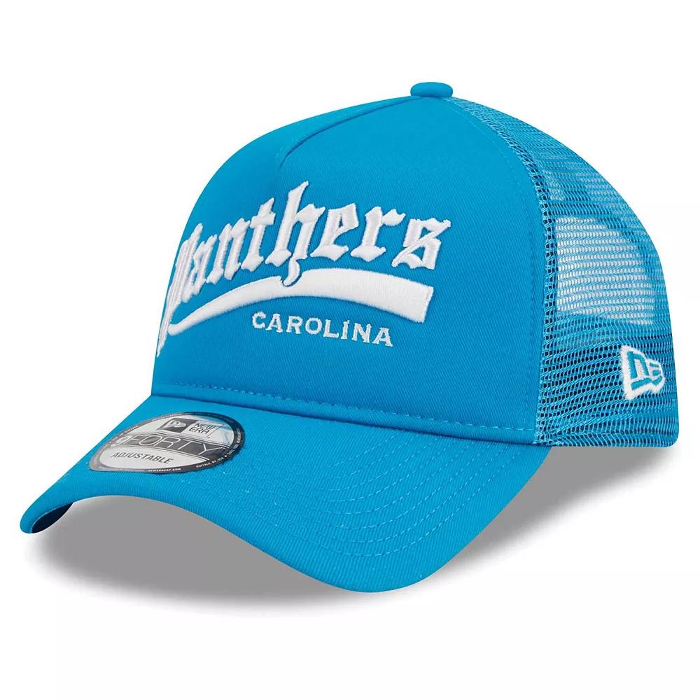 Men's New Era Blue Carolina Panthers Caliber Trucker 9FORTY Adjustable Hat Product Image