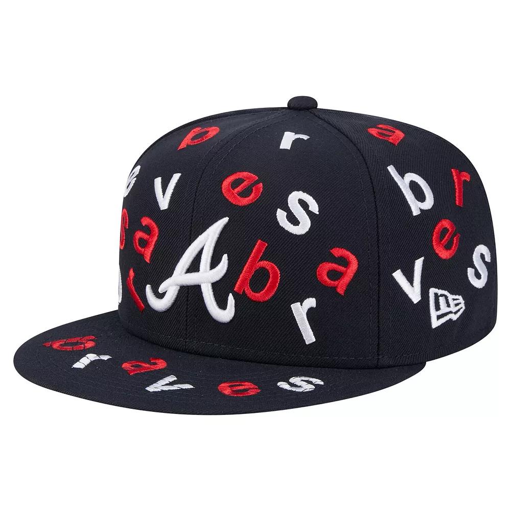 Men's New Era Navy Atlanta Braves Team Confetti 59FIFTY Fitted Hat,  Product Image