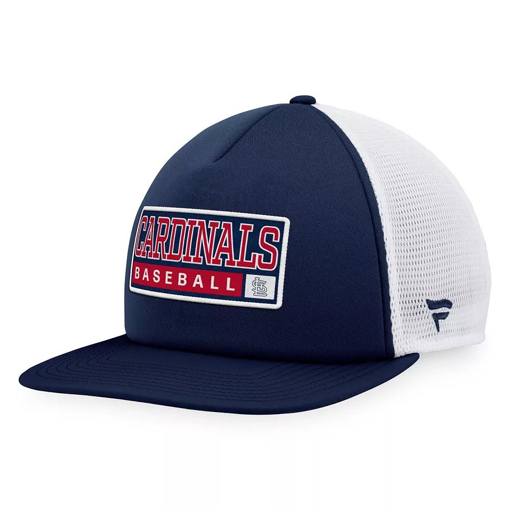 Men's Majestic Navy/White St. Louis Cardinals Foam Trucker Snapback Hat, Blue Product Image