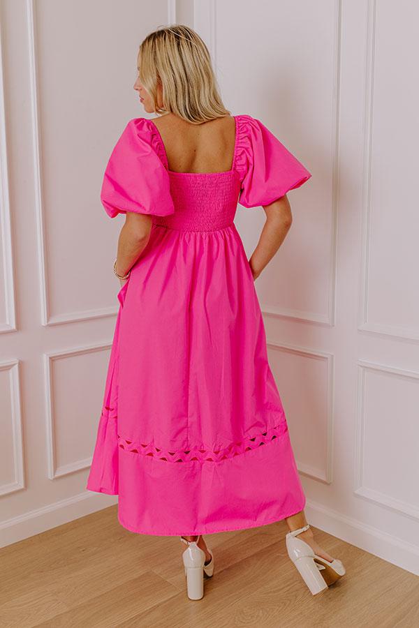 Margaritas Please Cut Out Midi Dress in Hot Pink Product Image