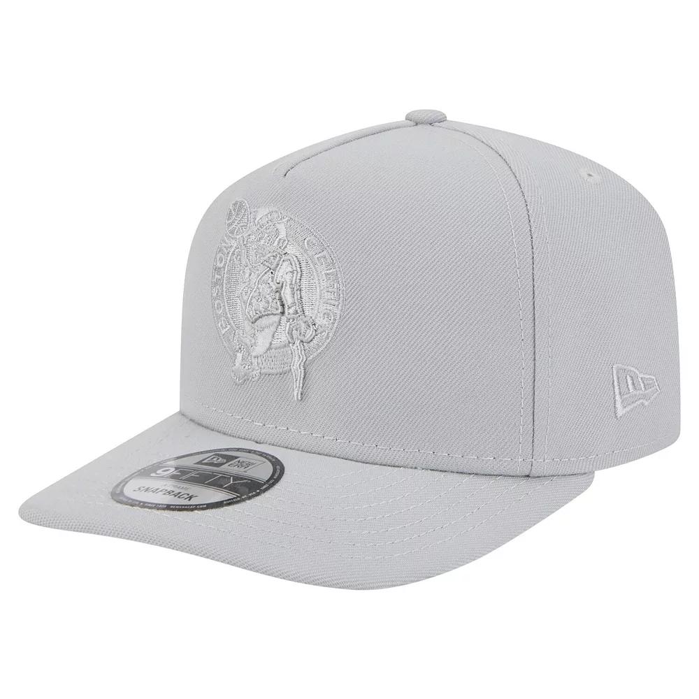 Men's New Era  Gray Boston Celtics Colorpack A-Frame Pinch Front 9FIFTY Snapback Hat, Grey Product Image