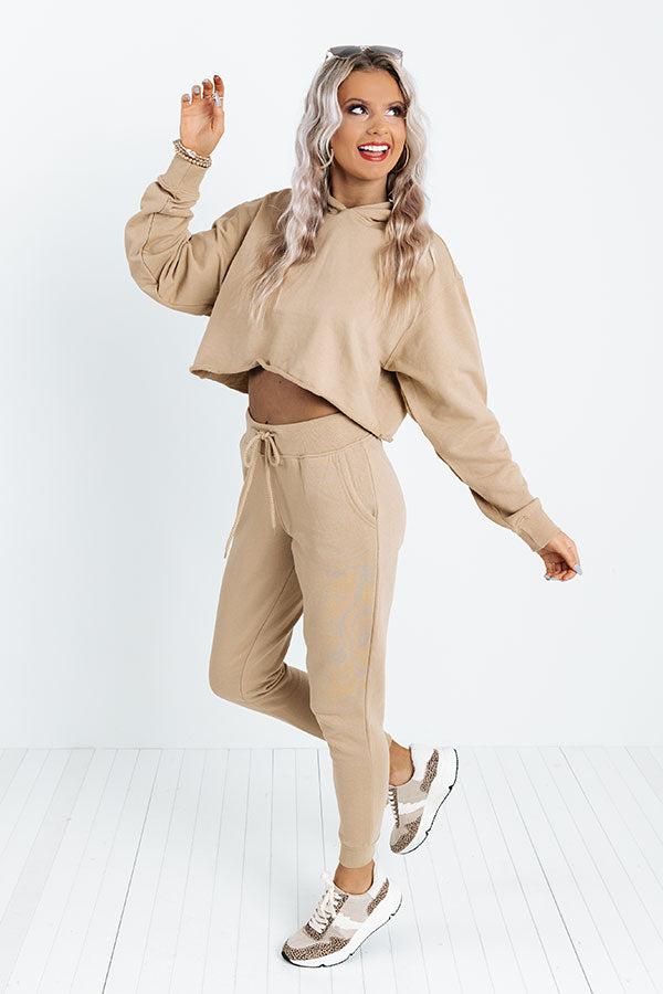 Count On You Joggers In Khaki Product Image