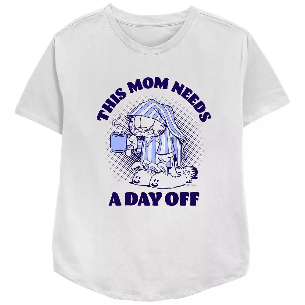 Women's Garfield This Mom Needs A Day Off Relaxed Fit Graphic Tee,  Product Image