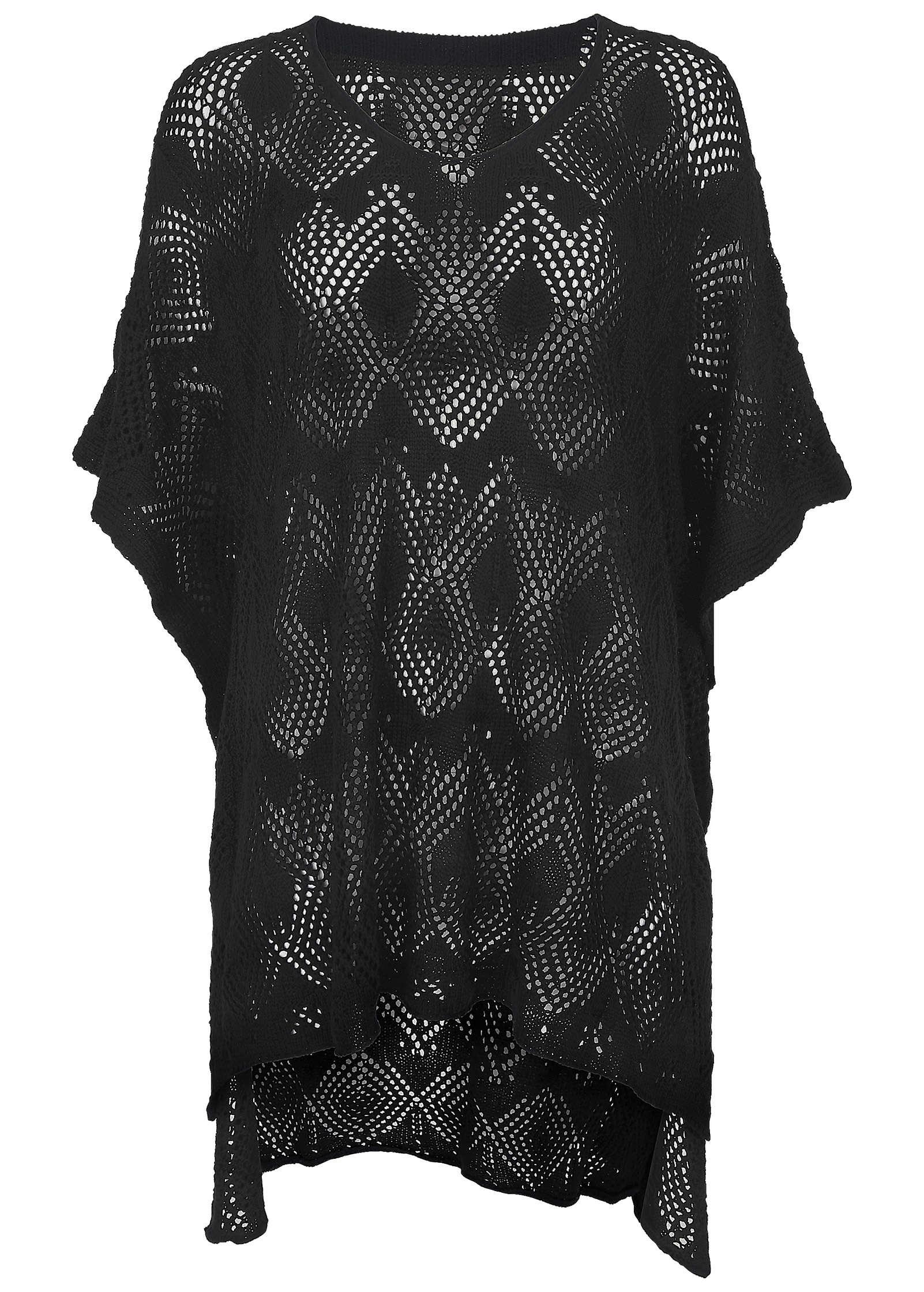Crochet Cover-Up Tunic - Black Product Image