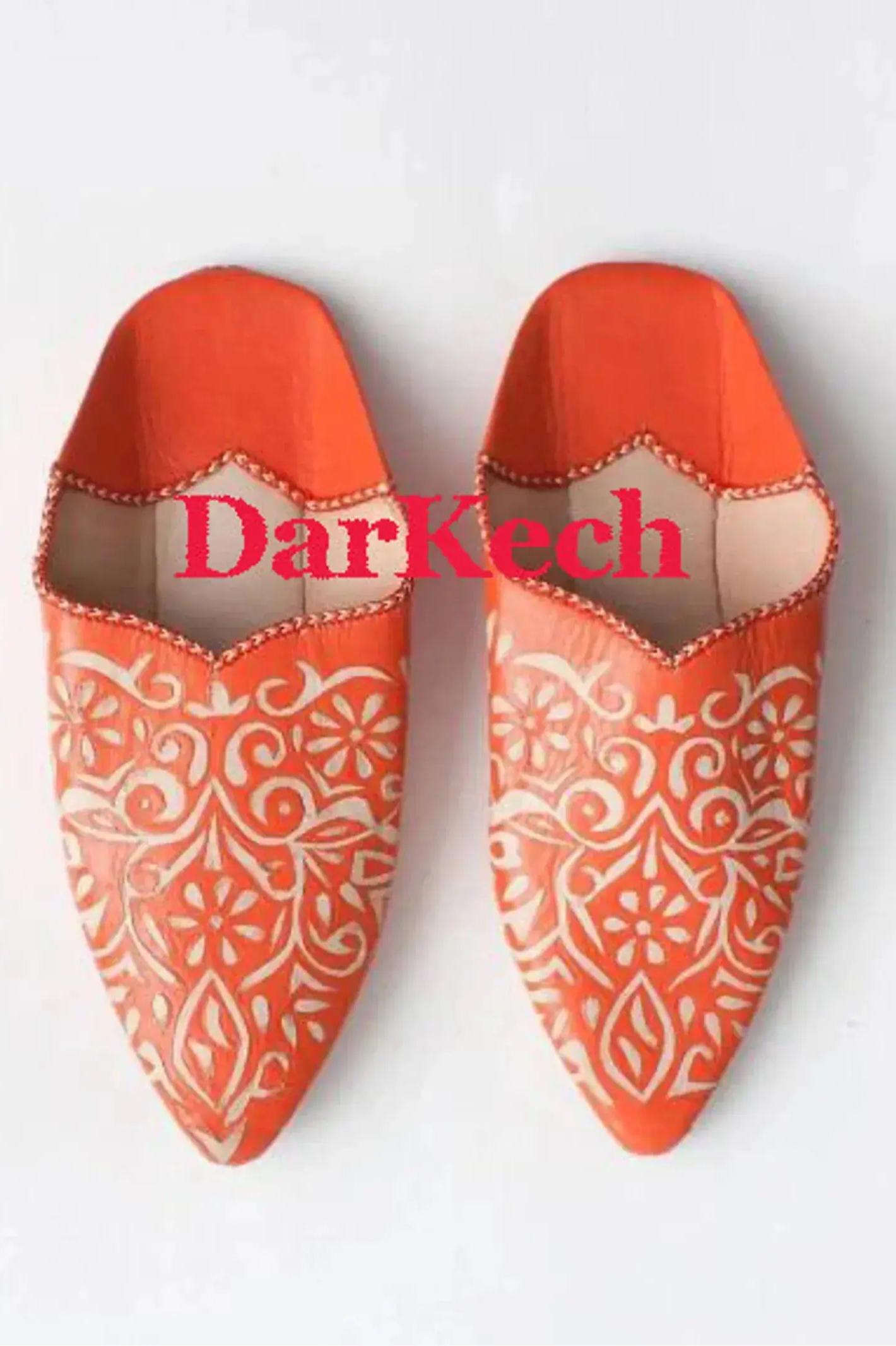 Moroccan Leather Slippers With Sequin Embroidery For Women Product Image