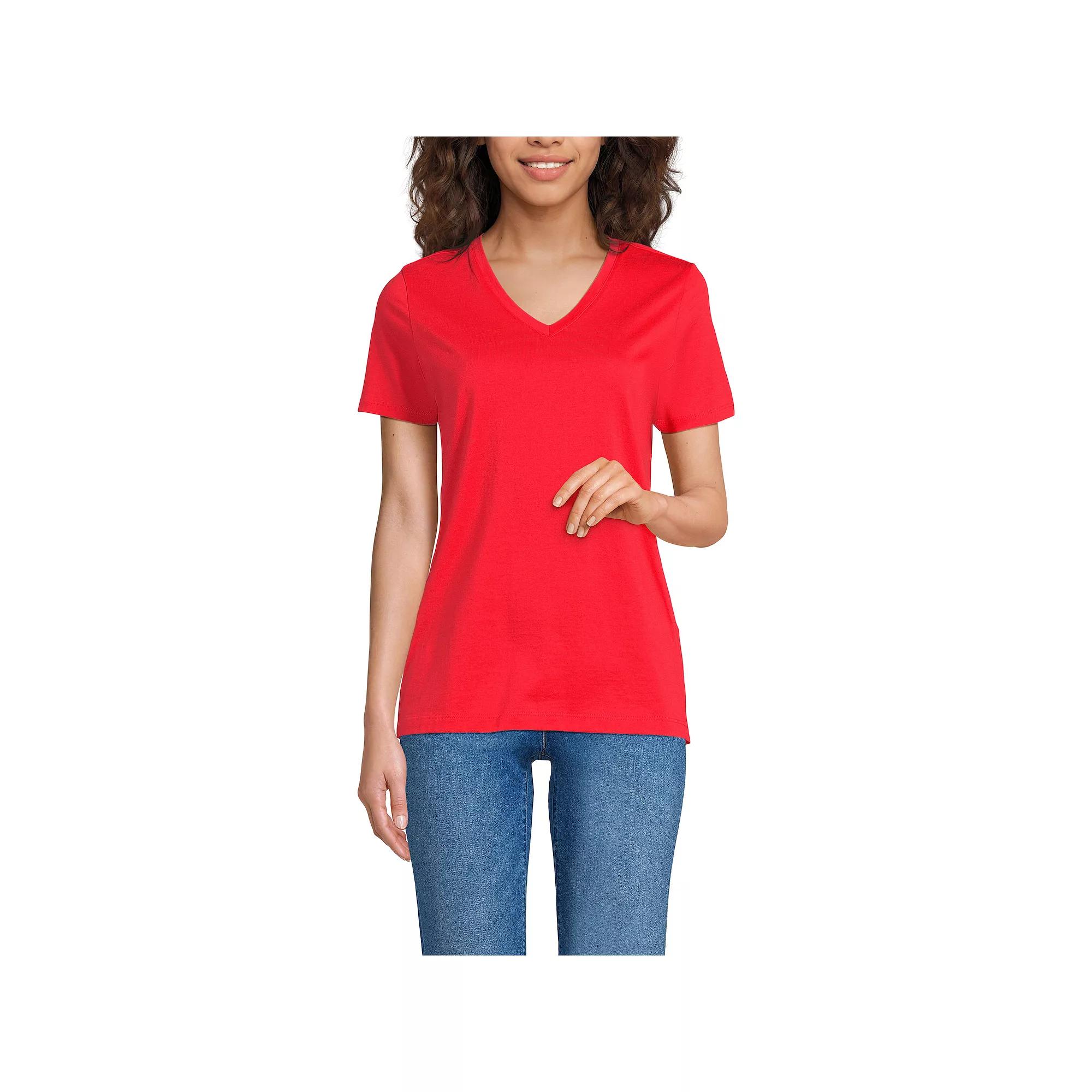 Women's Lands' End Relaxed-Fit Supima Cotton V-Neck Tee,  Product Image