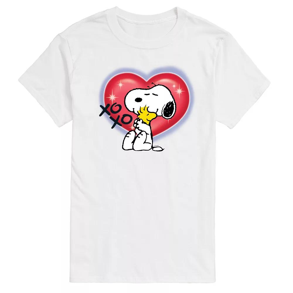 Men's Peanuts Snoopy Woodstock Airbrush Heart Graphic Tee,  Product Image