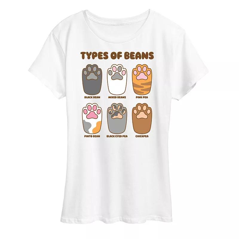 Women's Types Of Cat Beans Graphic Tee,  Product Image