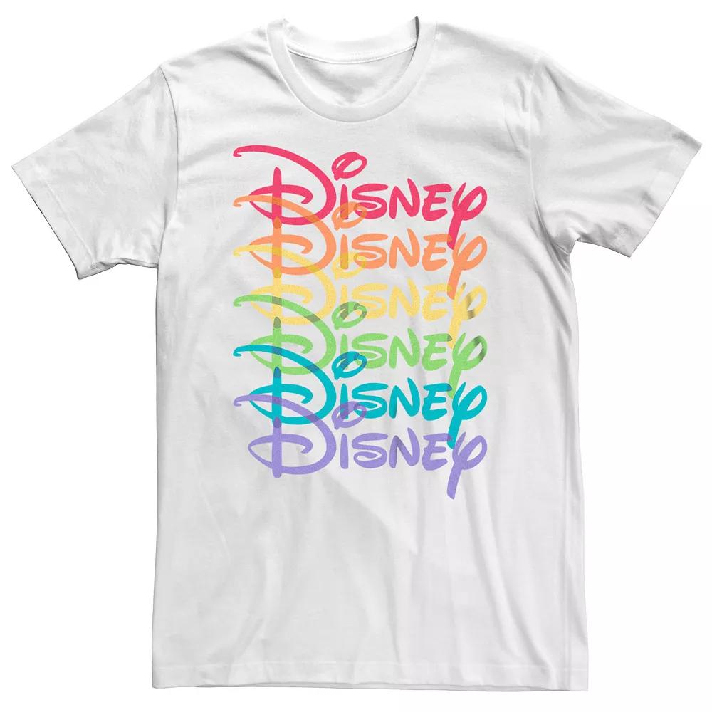Disney's Big & Tall Rainbow Logo Stack Graphic Tee, Men's,  Product Image