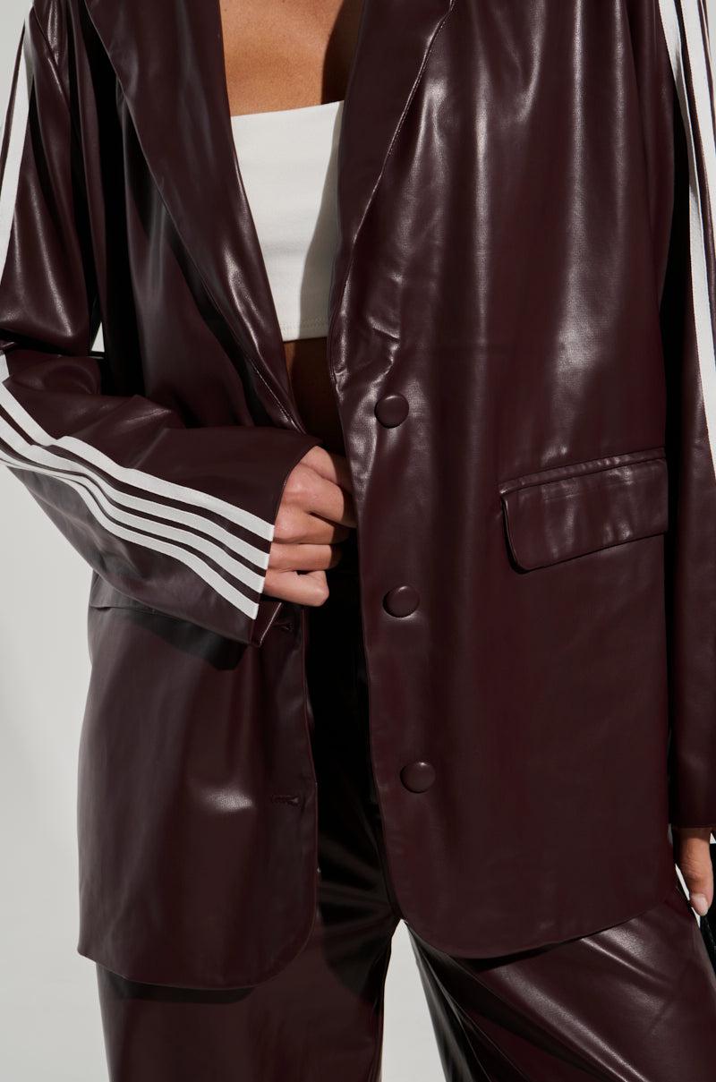 DAYTIME LOVIN OVERSIZED BLAZER IN BURGUNDY Product Image