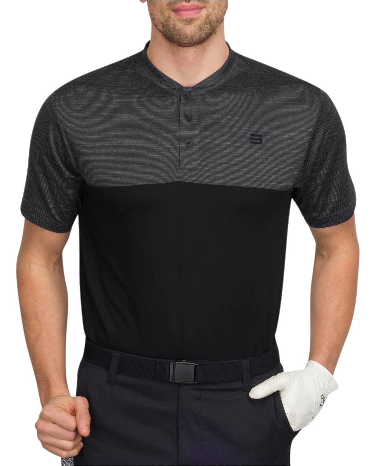 Three Sixty Six Two Tone Collarless Golf Polo Male Product Image