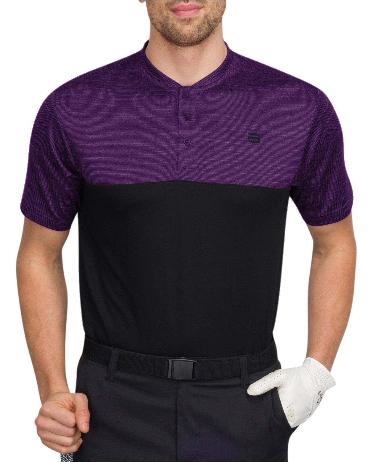 Three Sixty Six Two Tone Collarless Golf Polo Male Product Image