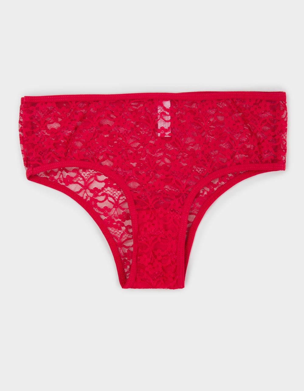 FULL TILT Allover Lace Cheeky Panties - BLACK Product Image