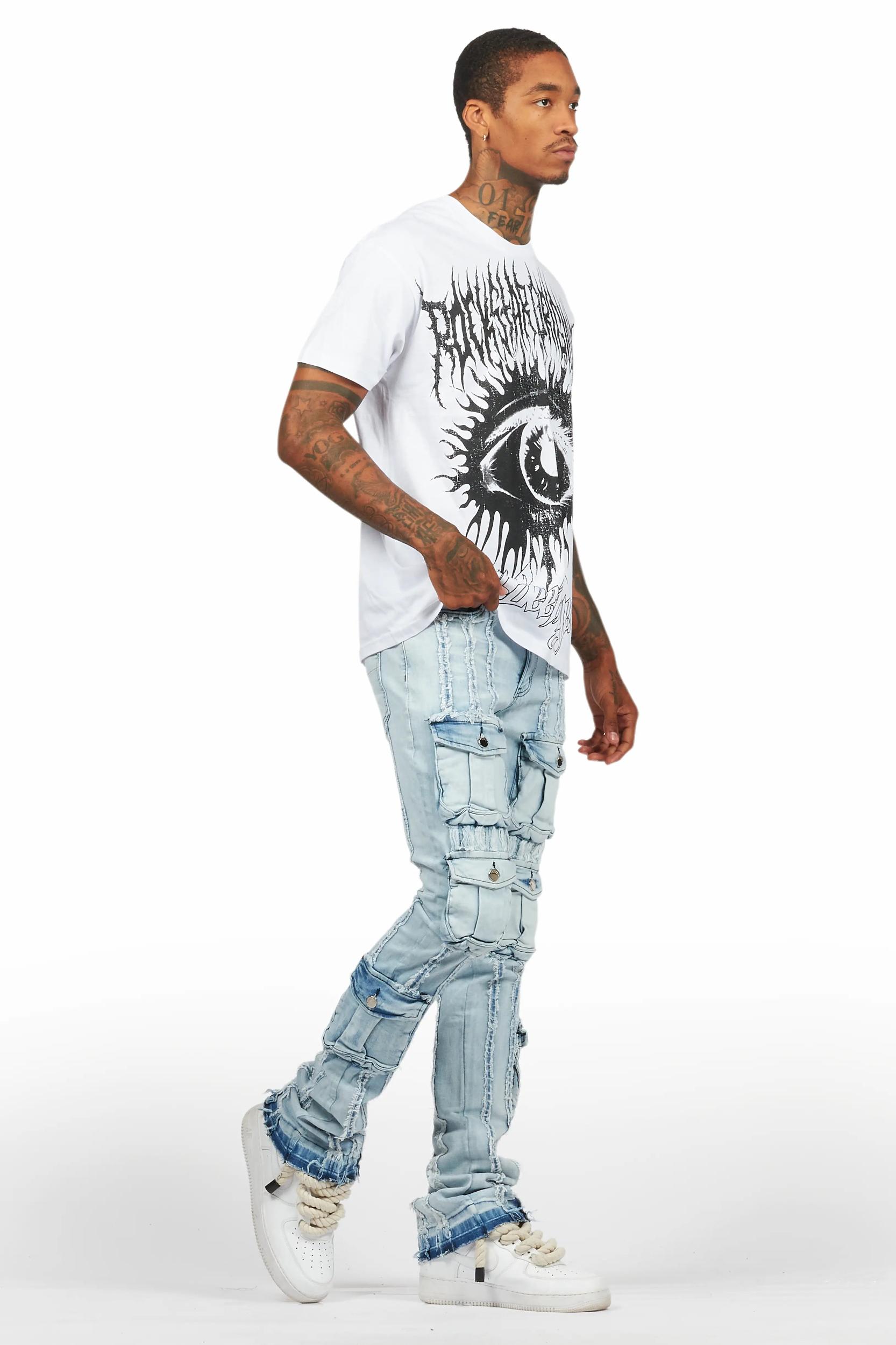 All Seeing Eyes White Graphic T-Shirt Male Product Image