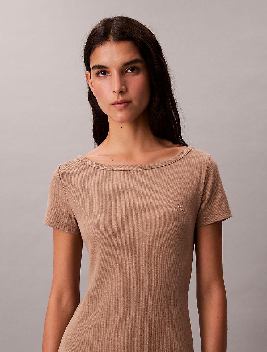 Cotton Contour Rib Short Sleeve Dress Product Image