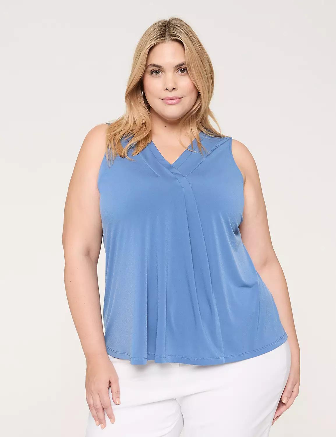 Swing Sleeveless Pleat-Front Top Product Image
