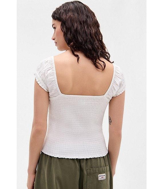 BDG Urban Outfitters Cameron Flutter-Sleeve Blouse Product Image