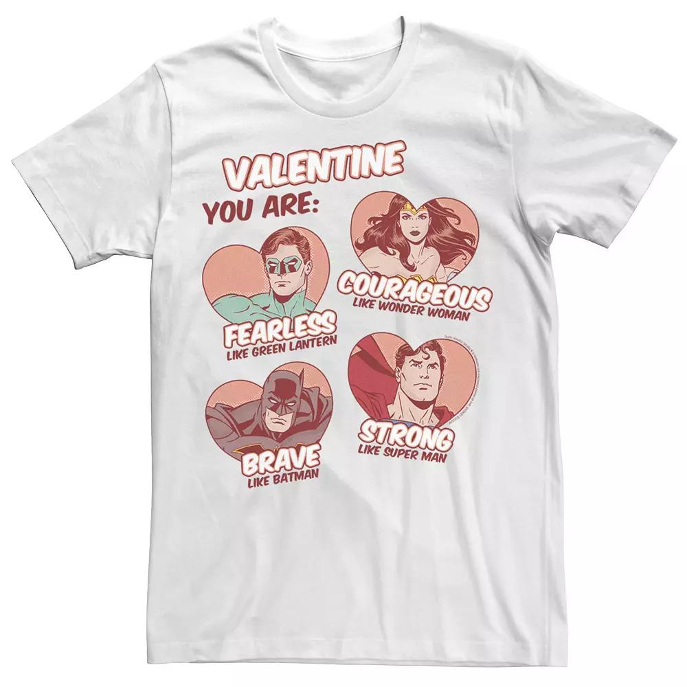 Men's DC Comics Justice League Valentine You Are Heart Portraits Tee,  Product Image