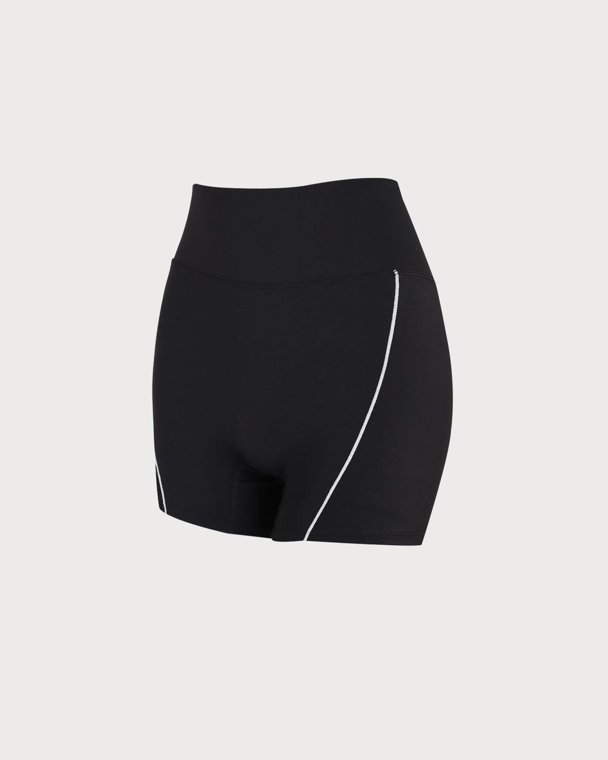Black High Waisted Yoga Shorts Product Image