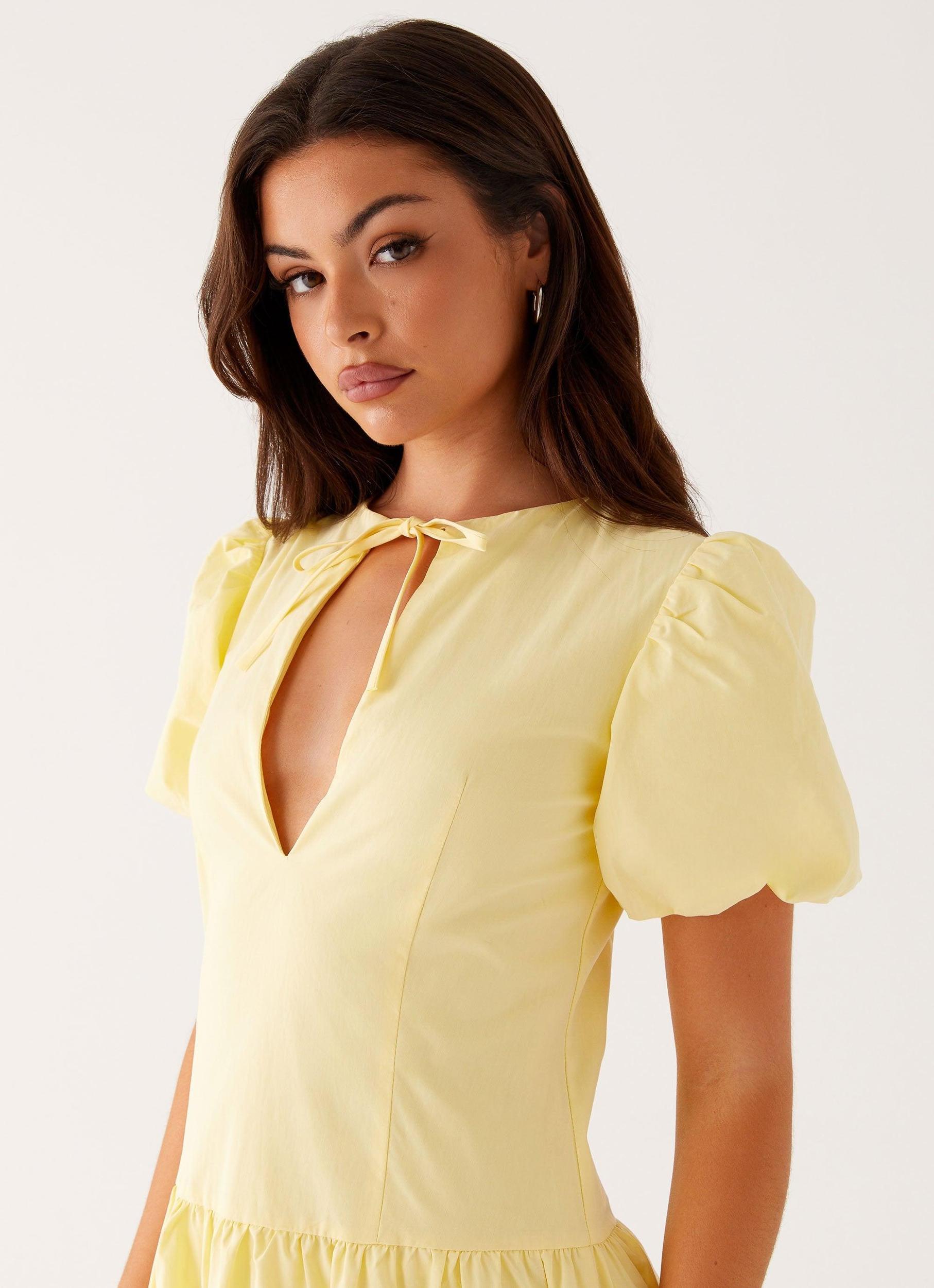 Reyna Midi Dress - Yellow Product Image