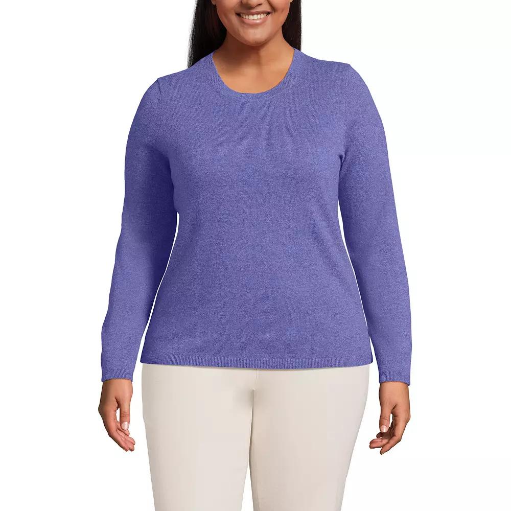Plus Size Lands' End Crewneck Cashmere Sweater, Women's, Size: 2XL, Purple Heather Product Image