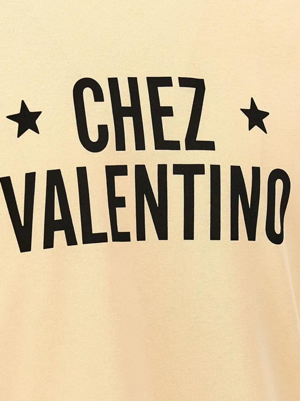 VALENTINO Chez Logo T-shirt In Neutral Product Image